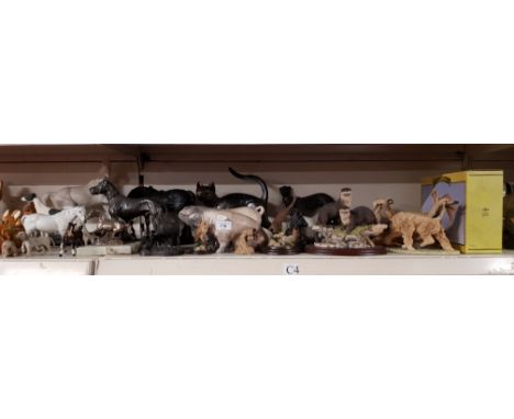 Collection of ceramic and metal etc. animals inc. Beswick and two Border Fine Art models of badgers and a dog 