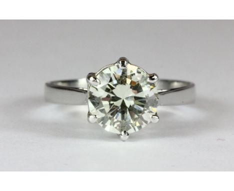 An 18ct white gold diamond solitaire (2.8ct) ring (Q) VS2 Colour J/K Est. £6000 - 8000