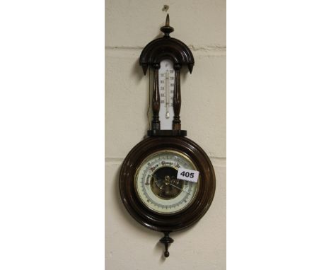 A mid 20th century barometer and thermometer H 48cm