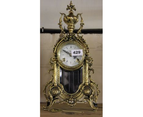 A brass mantle clock H 39cm
