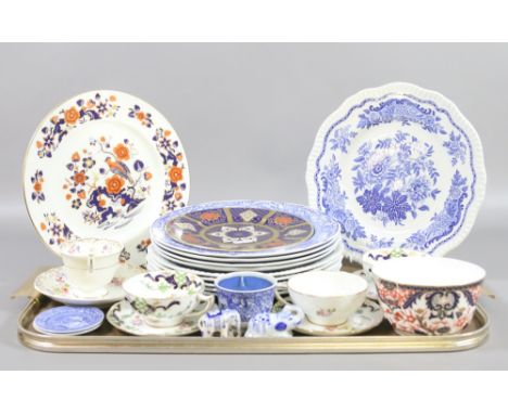 A tray of china and crockery to include Royal Crown Derby, Aynsley, Spode, etc.