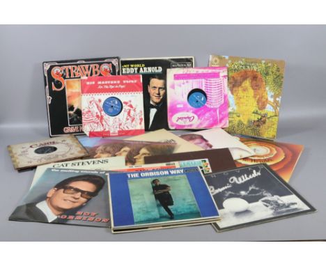 A collection of LP and gramophone records to include Elvis and Roy Orbison.