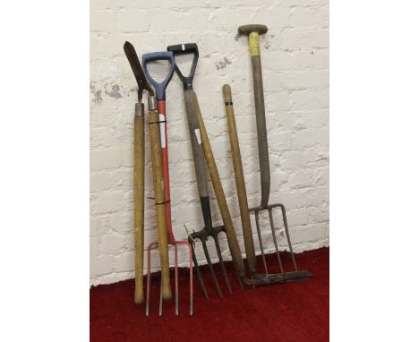 A collection of assorted gardening tools.