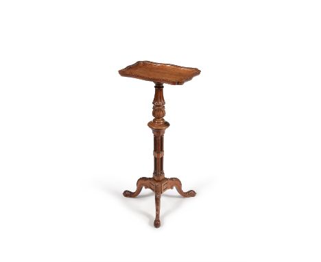 Y A George IV rosewood pedestal table or stand,  almost certainly by Gillows, circa 1825, the dished and shaped top with carv