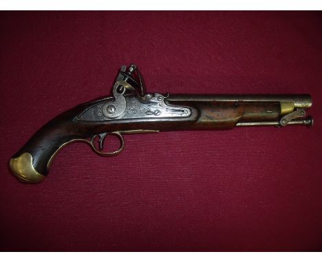 A Newland flintlock service pistol model 1802-15 with clear proof and inspectors marking to the lock and stock marked TB (pos