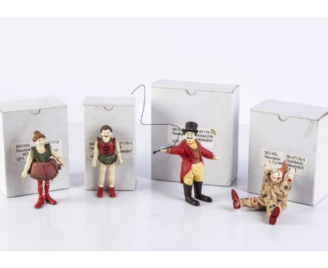 Metropolitan Museum of Art Schoenhut Circus Christmas Ornaments,  Philippine resin figures, smaller scale, clown, ringmaster,