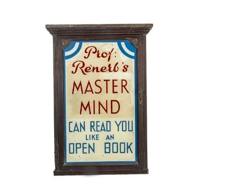 Professor Renerb’s Master mind reader light up sign, an English light box lettered ‘Professor Renerb’s MASTER MIND Can Read Y