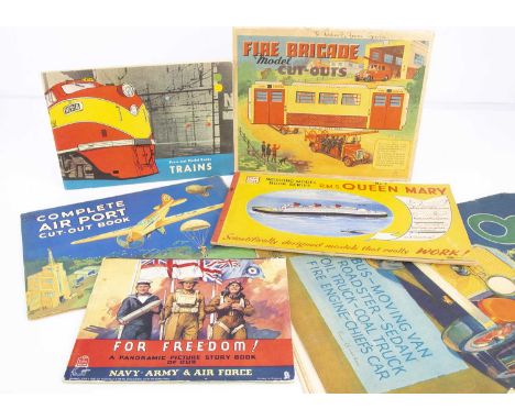 Vehicle related cut-out books,  a Dean & Son Ltd The Complete Air Port Cut-out Book; a Bancroft & Co Press-Out Model Books Tr