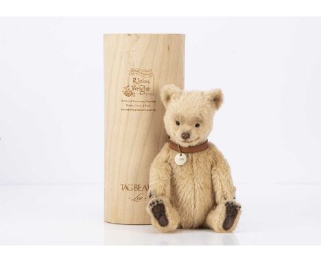 A limited edition R. John Wright Loo Tag Bear, 269 of 500, with blonde mohair and alpaca fur, black glass eyes, leather nose,