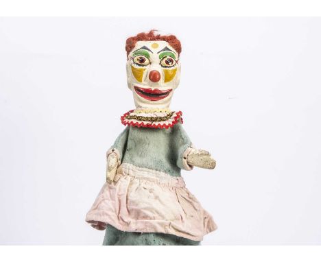 A professional Punch & Judy Joey the Clown puppet from the Vic Taylor and Billy Norman collection, with carved and painted wo