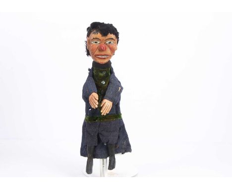 A professional Punch & Judy robber puppet from the Vic Taylor and Billy Norman collection, with carved and painted wooden hea