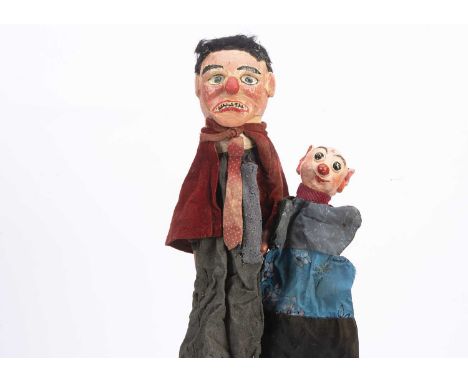 A professional Punch & Judy robber puppet from the Vic Taylor and Billy Norman collection, with carved and painted wooden hea
