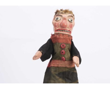 A professional Punch & Judy hangman puppet from the Vic Taylor and Billy Norman collection, with carved and painted wooden he