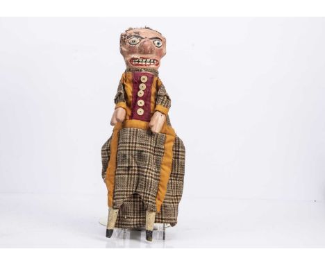 A professional Punch & Judy farmer puppet from the Vic Taylor and Billy Norman collection, with carved and painted wooden hea