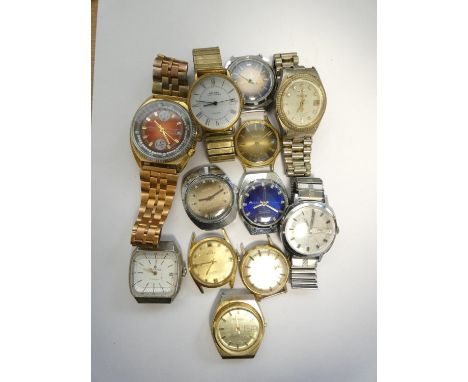 Group of vintage wristwatches to include Sekonda 21 jewels, Buler 17 jewels, Avalon etc. 