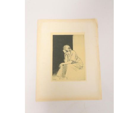John MacDonald Aiken RSA RI ARE (1880-1961) Margaret (Fife Fishergirl) Etching 25cm x 17.5cm No 5, Signed in pencil, unframed