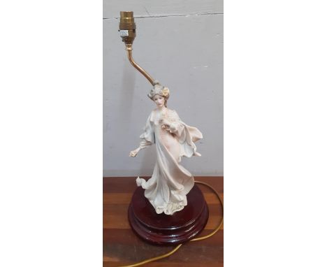 A Capodimonte lamp, figure of a female holding flowers Location: 