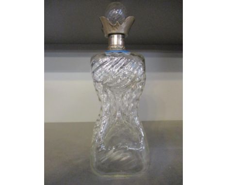 An Edwardian Army &amp; Navy Cooperative Society Ltd glass and silver decanter, the wrythen moulded body with waisted quatref