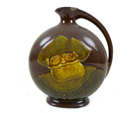 A Royal Doulton Kingsware Dewar's Whisky flask, decorated with 'Falstaff', 19cm high. 