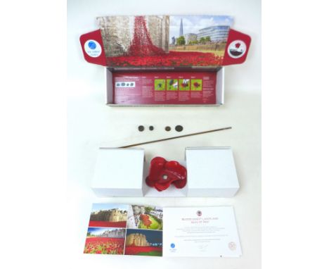A Paul Cummins First World War commemorative ceramic poppy, from a 2014 "Blood Swept Land and Seas of Red' an installation at