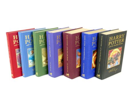 J. K. Rowling, The Harry Potter Series, Deluxe Editions of the full set, published Bloomsbury 1999-2007, three inscribed 'Fir