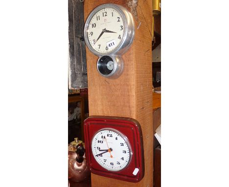 Bengt EK design aluminium wall clock (missing timer), and a Kienzle wall clock