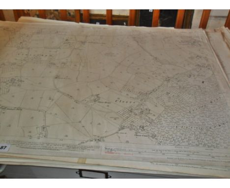 Approx twenty five large Ordnance Survey 1/2500 maps, early 20th c.