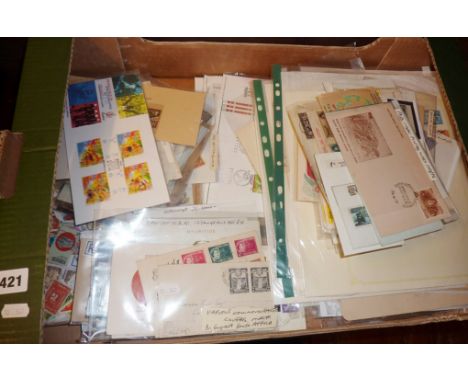 Large box of assorted World &amp; Commonwealth stamp album pages &amp; covers, 1890's onwards