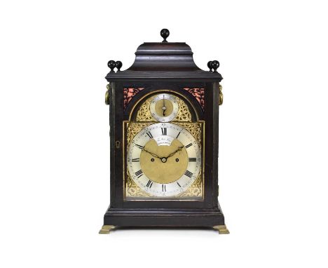 A George III ebonised brass mounted bracket clockThe dial and movement signed Thos W'm Hay, Shrewsbury, the rectangular case 