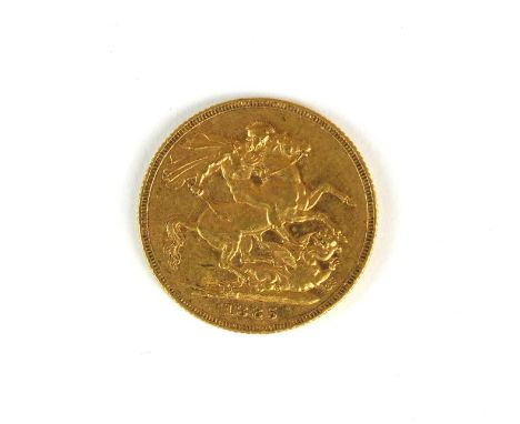 A Victoria sovereign, young head, George &amp; Dragon, dated 1885, Sydney mint, Spink ref. 3858E