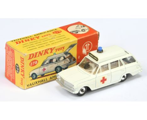 Dinky Toys 278 Vauxhall "Ambulance" Estate Car - White body, cream interior (harder colour to find) with figure driver and pa