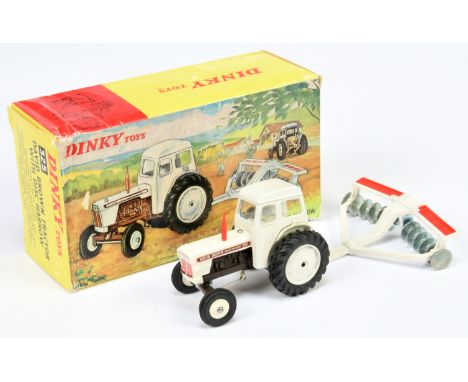 Dinky Toys 325 David Brown Tractor Set - to include David Brown 990 Selectamatic Tractor - White including cab and hubs, brow