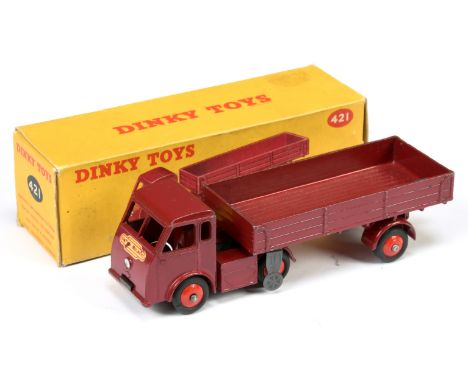 Dinky Toys 421 Electric Articulated Lorry "British Railways" - Maroon Unit and trailer, silver front light, red rigid hubs wi