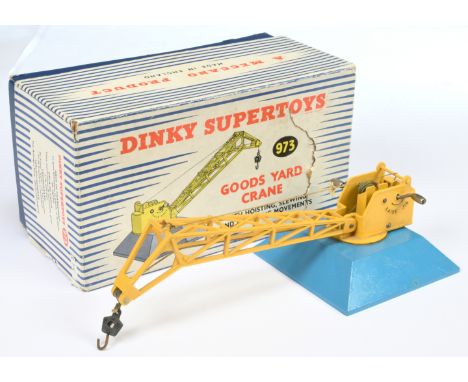 Dinky Toys 973 Goods Yard Crane - Mid-blue base, yellow ballast and jib - Good Plus lovely bright example in a Good (some dam