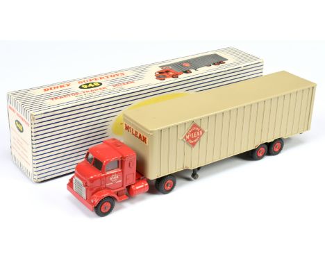 Dinky Toys 948 Tractor-Trailer "McLean" - Red cab and plastic hubs with windows complete with trailer - Good plus (chips on c