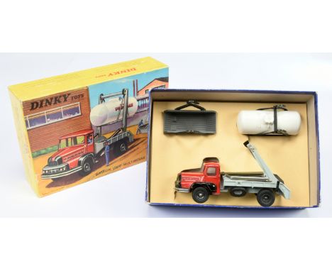 French Dinky Toys 805 Berliet Set - to include Berliet red cab, black including concave hubs, light grey back, silver trim wi