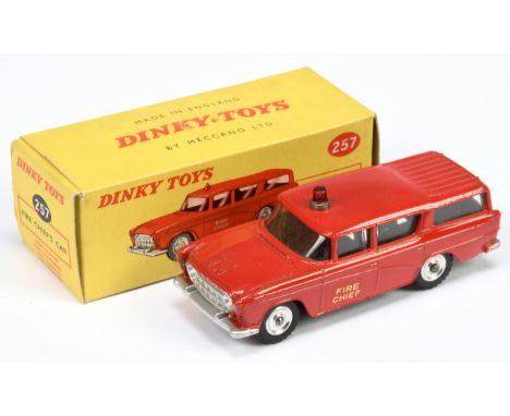 Dinky 257 Nash Rambler "Fire Chief" Car - Red body and roof light, silver trim and chrome spun hubs - Excellent in a Good Plu