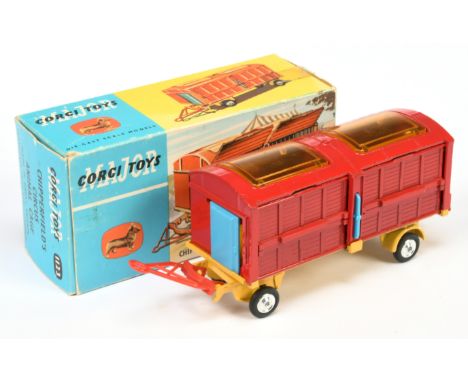 Corgi Toys 1123 "Chipperfields Circus" Animal Cage Trailer&nbsp; - Red including draw bar and tow hook, blue plastic slides, 