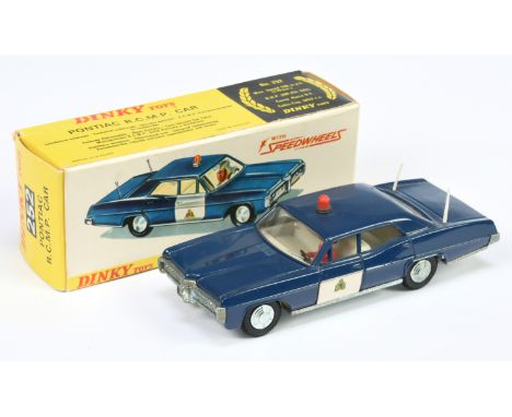 Dinky 252 Pontiac Parisienne "RCMP" - Blue, white door labels, figure driver red roof light, white pop-up aerials&nbsp; and c