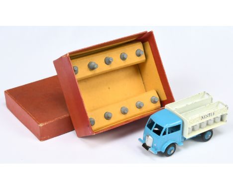 French Dinky Toys 25O Ford "Nestle's" Milk Delivery Truck - Light blue cab and chassis, white back with 10 x milk churns, mid