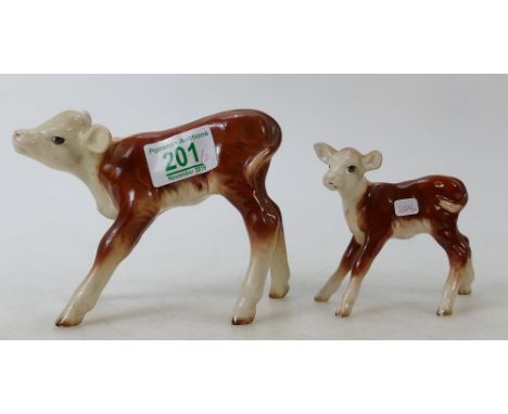 Beswick Hereford Calfs 1406b: &amp; Calf 854 