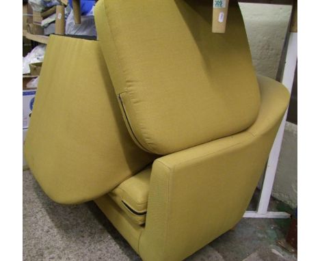 A two seater sofa: together with a matching tub chair in mustard (2) 