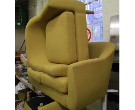 A two seater sofa: together with a matching tub chair in mustard (2) 