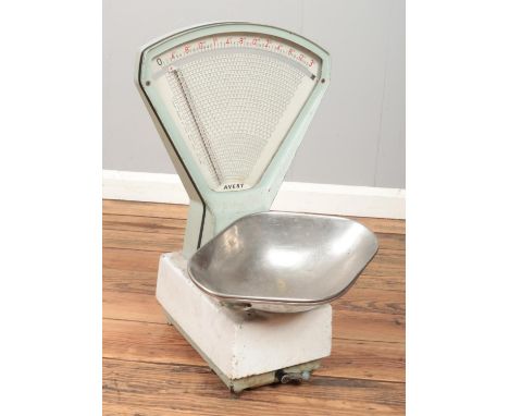 A large set of Avery shop scales.  