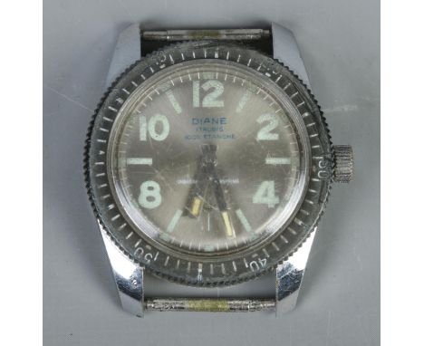 A stainless steel Diane manual wristwatch head.  