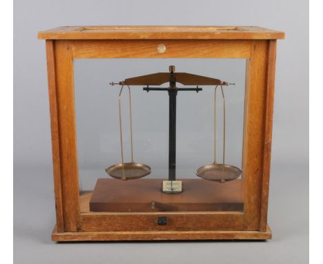 A cased set of Philip Harris of Birmingham chemical scales.  