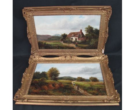 M. JACOBS, (British, late 19th Century), 'Cottage Near Dolgelley, N. Wales', and 'Moorland, Herefordshire, looking towards th