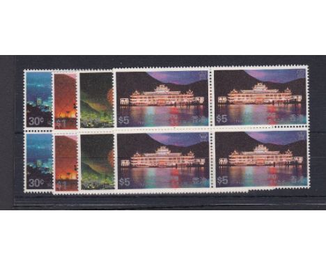 Hong Kong 1983-Hong Kong by Night set, SG442/445, u/m mint blocks of four