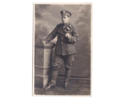 Royal Engineers WWI sapper in full uniform with swagger stick