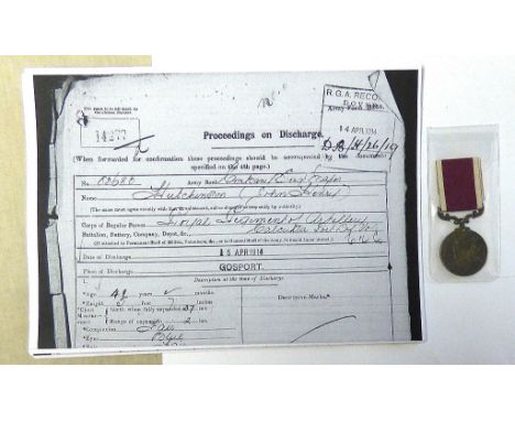 Army Long Service Medal (EIIR) to 83683 Sgt J.H. Hutchinson RGA, come with set of soldiers service papers. 